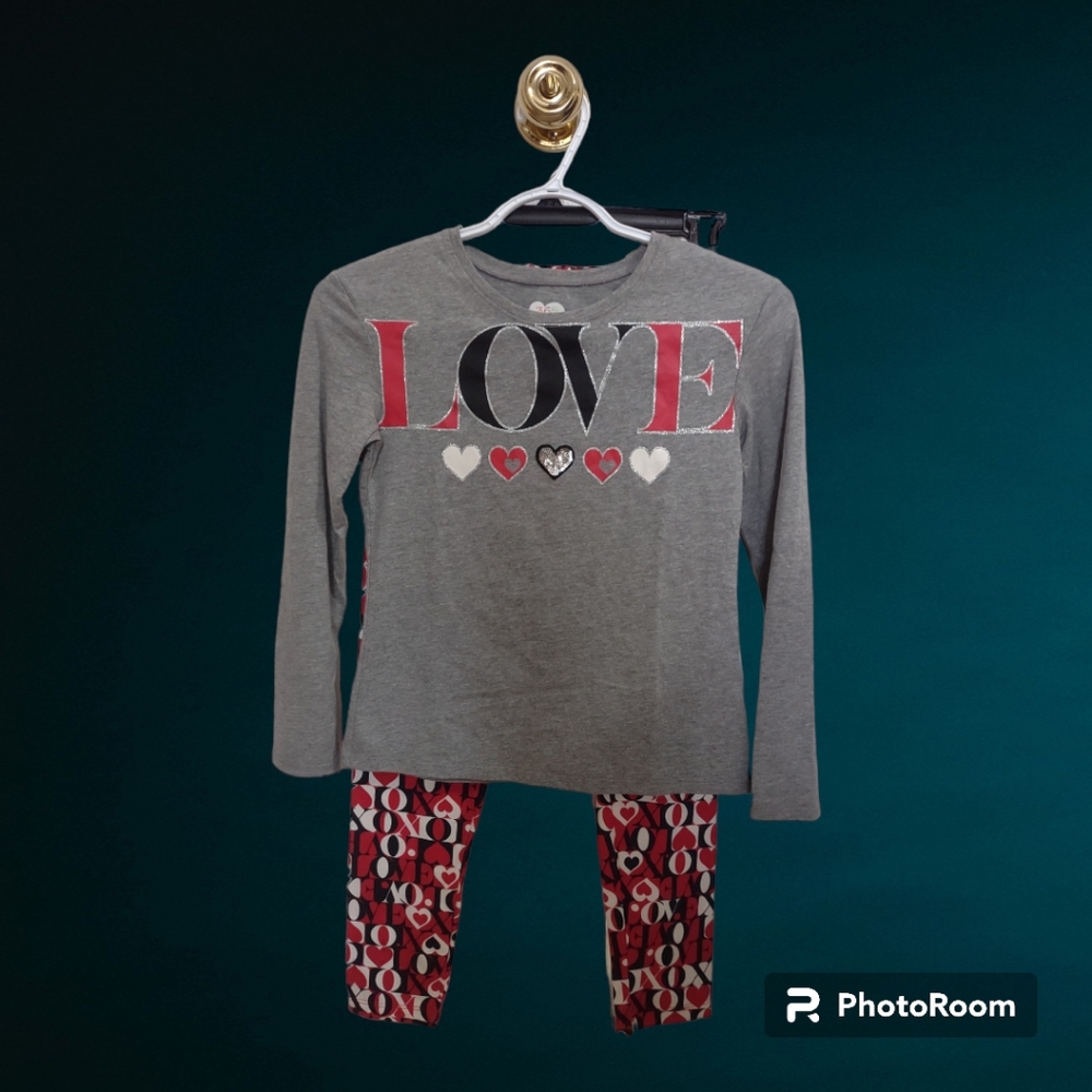 Girl's Size 10 long sleeve shirt and leggings